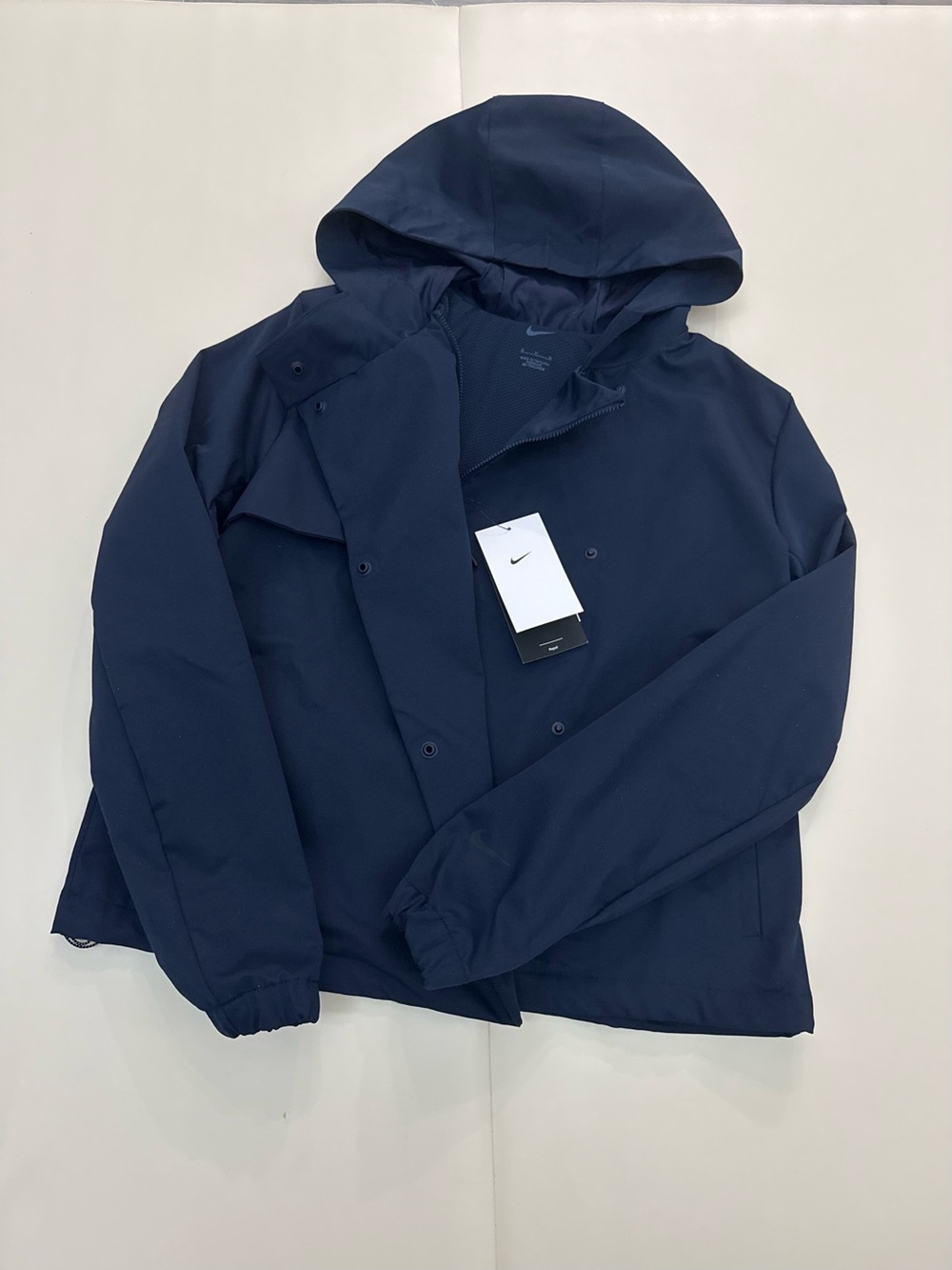 Nike Women’s Navy Hooded Trench Coat Size M